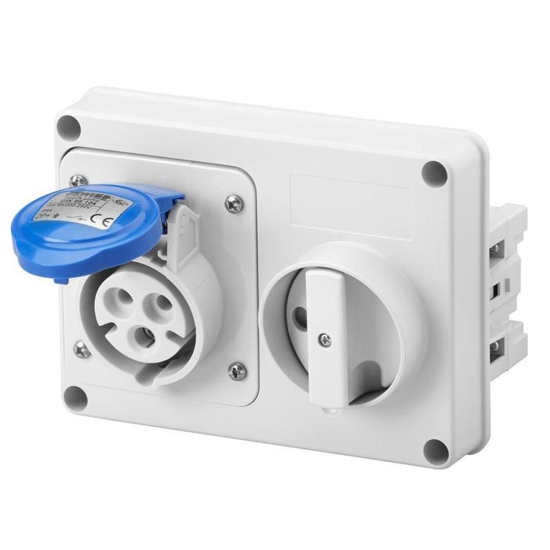 Presa interbloccata 2P+T 16A IP44 220V senza cassetta GEWISS GW66104 Presa interbloccata 2P+T 16A IP44 220V senza cassetta GEWISS GW66104