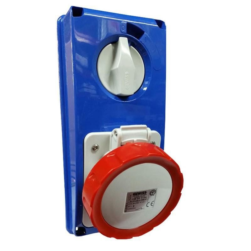 Presa interbloccata verticale 3P+T 32A IP67 GEWISS GW66319N Presa interbloccata verticale 3P+T 32A IP67 GEWISS GW66319N