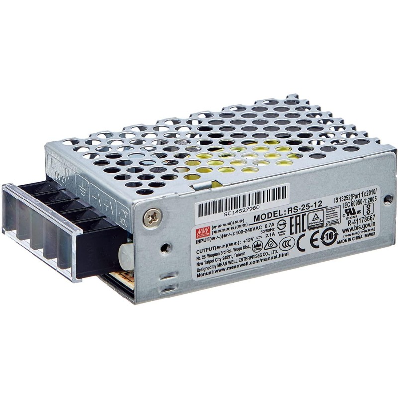 Alimentatore Switching 25W 12V 2.1A MEAN WELL RS-25-12 Alimentatore Switching 25W 12V 2.1A MEAN WELL RS-25-12