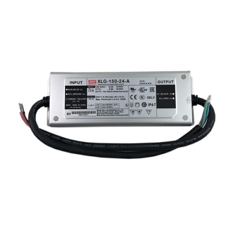 Alimentatore Switching 150W 24V 6,25A IP67 MEAN WELL XLG-150-24-A Alimentatore Switching 150W 24V 6,25A IP67 MEAN WELL XLG-150-24-A