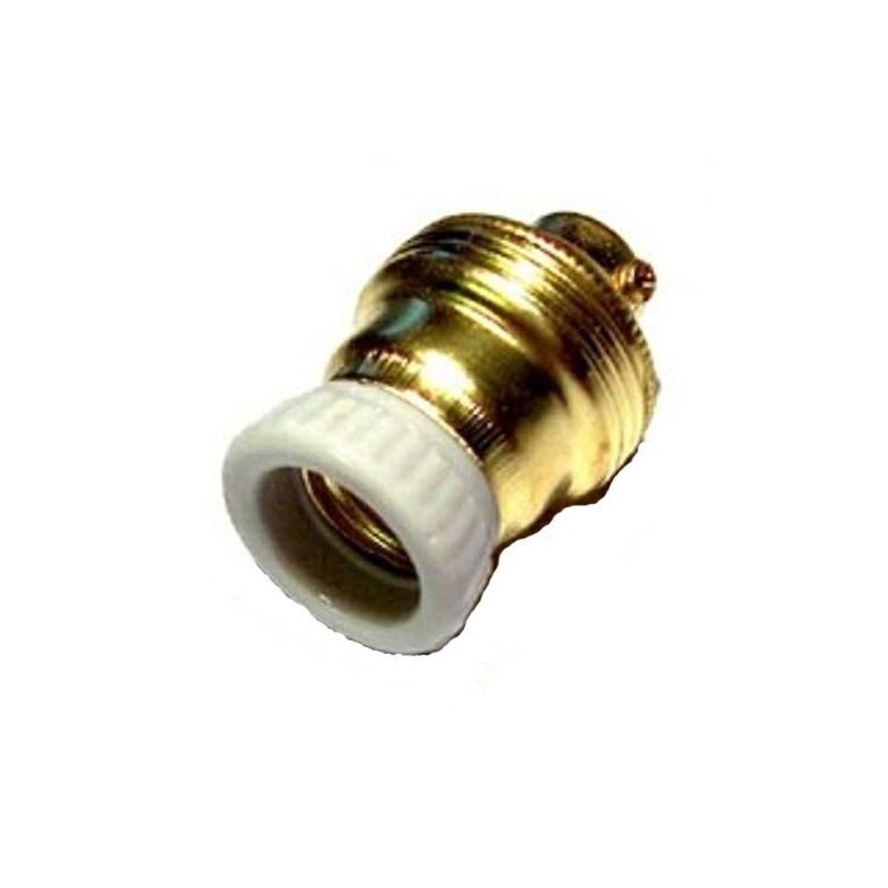 PORTALAMPADA E14 COLORE OTTONE CON ANELLO PORCELLANA PORTALAMPADA E14 COLORE OTTONE CON ANELLO PORCELLANA