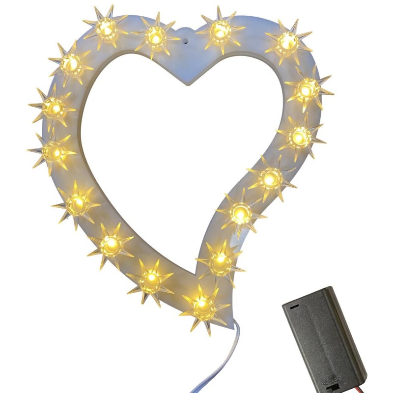 Cuore Con 16 Led in Plexiglass Bianco Cuore Con 16 Led in Plexiglass Bianco