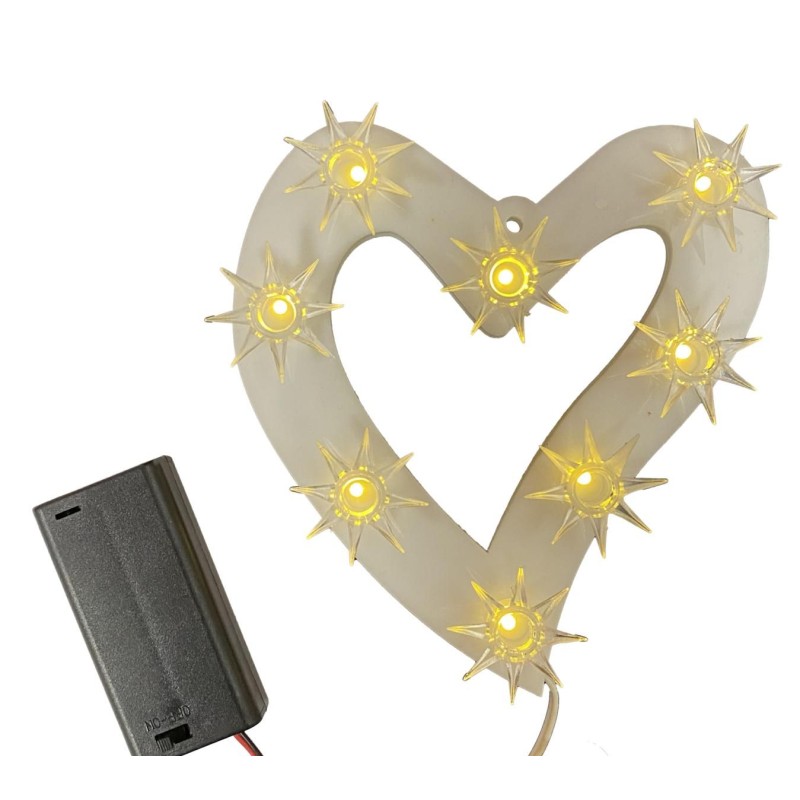 Cuore Con 8 Led in Plexiglass Bianco Cuore Con 8 Led in Plexiglass Bianco