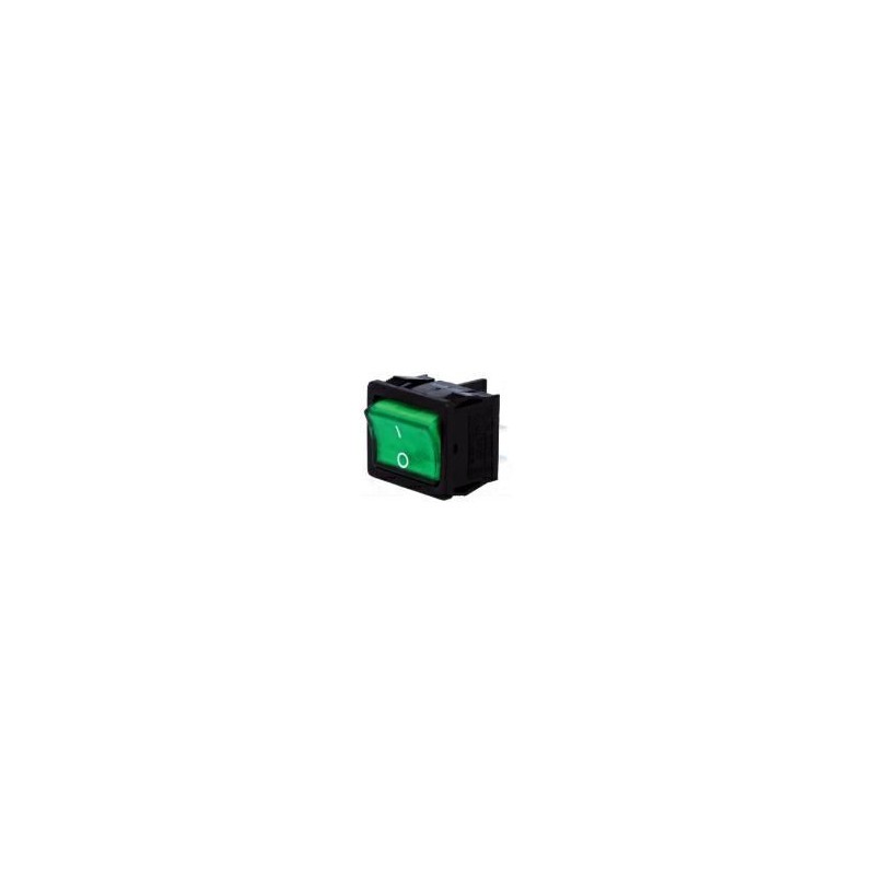 Interruttore a bascula bipolare luminoso Verde 230V KONELCO GBC 24234720 Interruttore a bascula bipolare luminoso Verde 230V KONELCO GBC 24234720