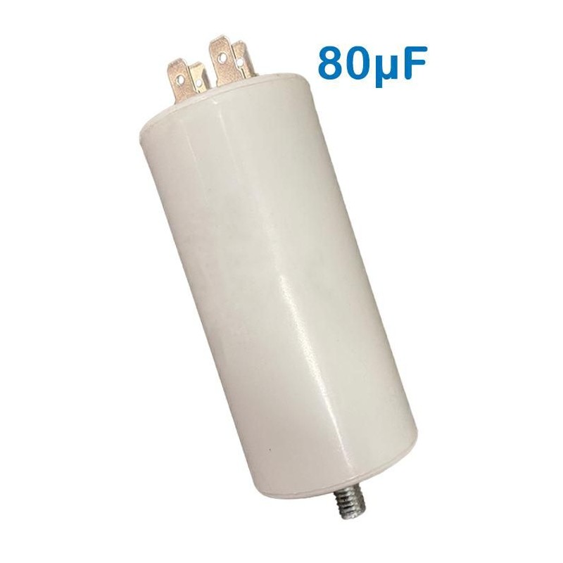 CONDENSATORE DI SPUNTO 450V 80UF TERMINALE FASTON CONDENSATORE DI SPUNTO 450V 80UF TERMINALE FASTON