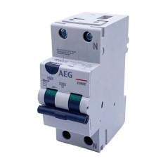 INTERRUTTORE MAGNETOTERMICO DIFFERENZIALE AEG 16A 1P+N 4.5KA 30MA 2 MODULI 604936