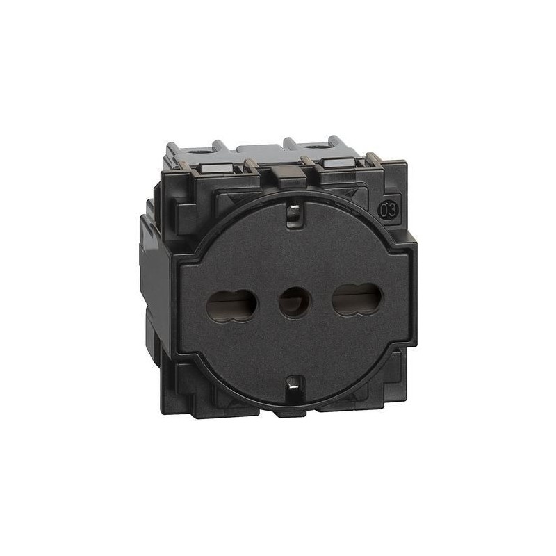 Presa Schuko FLAT Living Now 10/16A Nero BTICINO KG4140A16F