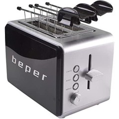 TOSTAPANE CON PINZE NERO 750W BEPER BT.001N