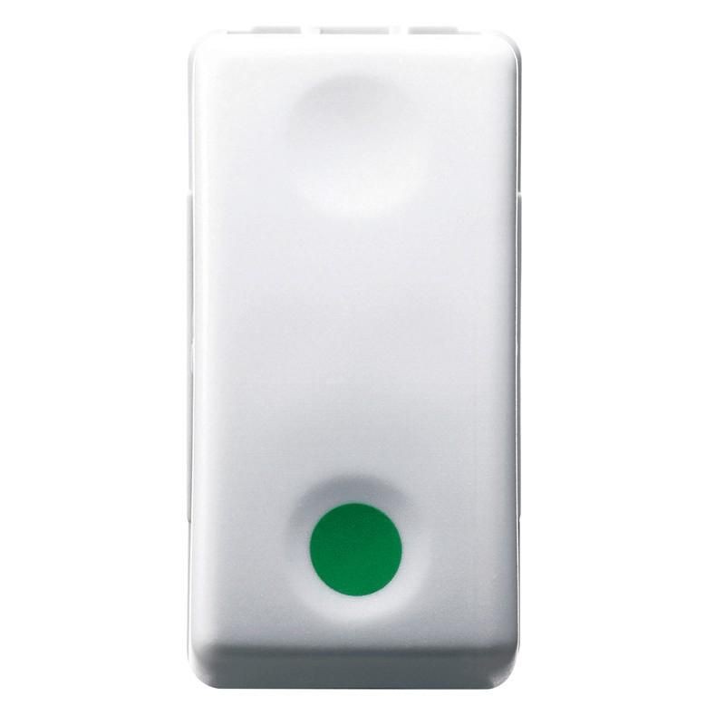 Pulsante system 1P NA - 10A - Aus NC simbolo verde GEWISS GW20522 Pulsante system 1P NA - 10A - Aus NC simbolo verde GEWISS GW20522
