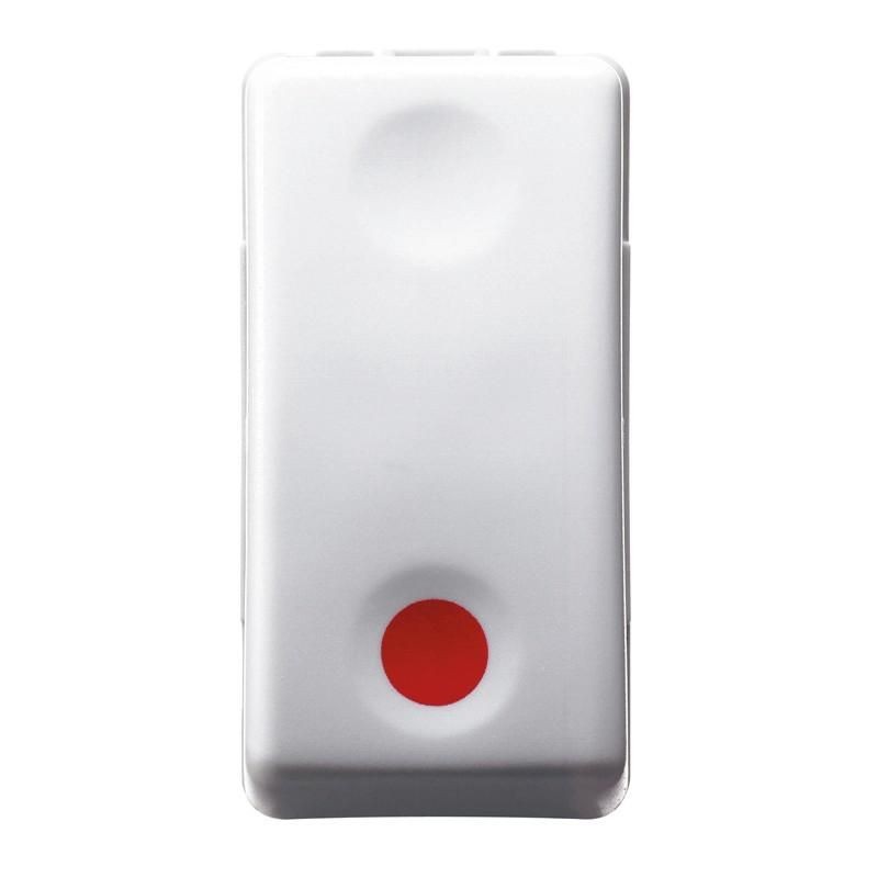 Pulsante system P NC - 10A - Aus NA simbolo rosso GEWISS GW20523 Pulsante system P NC - 10A - Aus NA simbolo rosso GEWISS GW20523