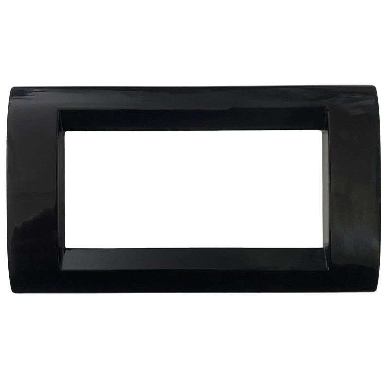 Placca Playbus 4 Moduli Nero Lacca GEWISS GW32054 Placca Playbus 4 Moduli Nero Lacca GEWISS GW32054
