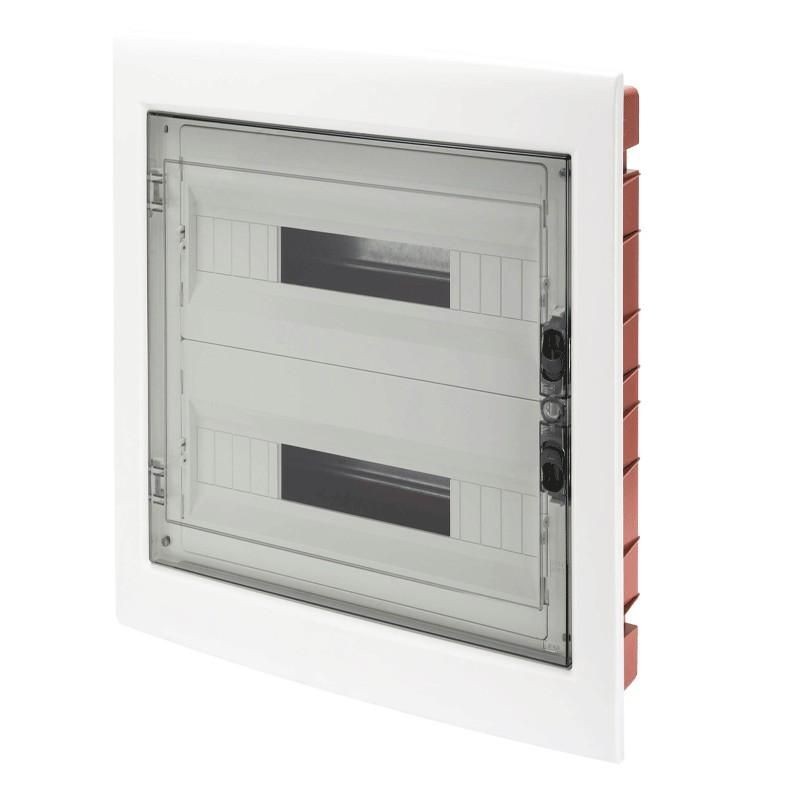Centralino incasso 36 (18x2) moduli trasparente fumè IP40 GEWISS GW40609 Centralino incasso 36 (18x2) moduli trasparente fumè IP40 GEWISS GW40609