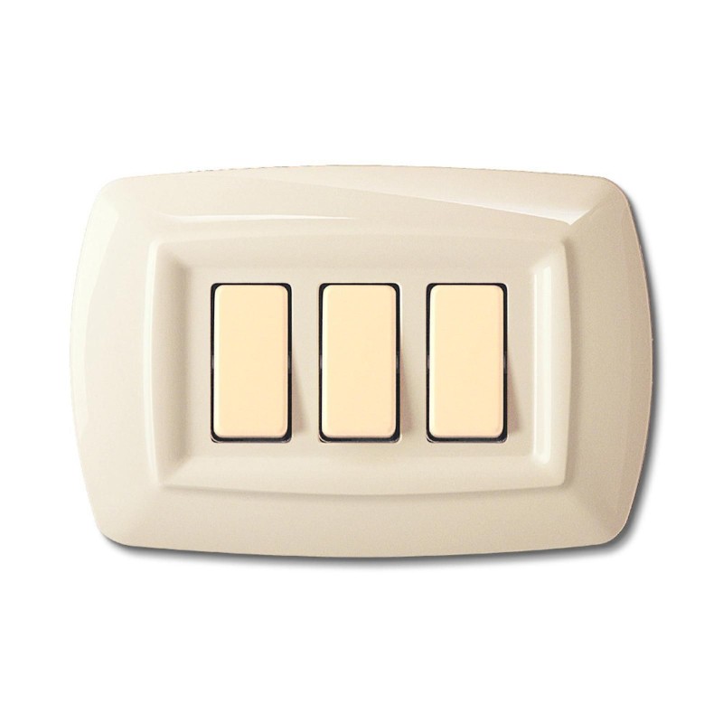 Tondo' Placca 3 Moduli Avorio ELETTROCANALI ECL2593A Tondo' Placca 3 Moduli Avorio ELETTROCANALI ECL2593A