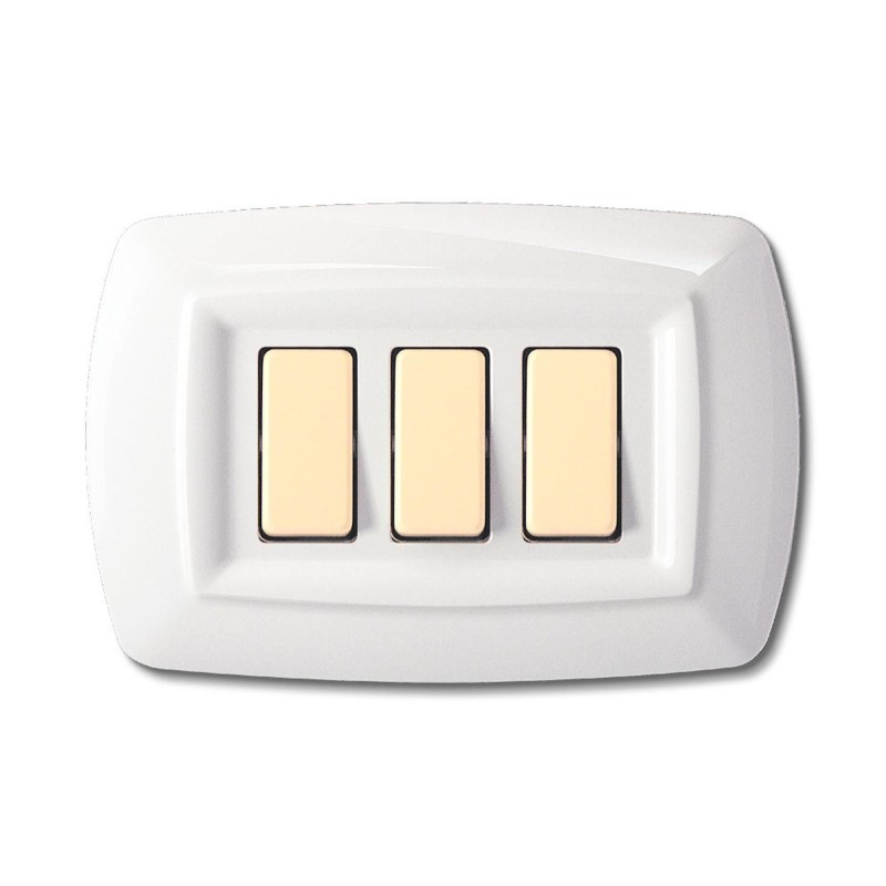 Tondo' Placca 3 Moduli Bianca ELETTROCANALI ECL2593WH Tondo' Placca 3 Moduli Bianca ELETTROCANALI ECL2593WH