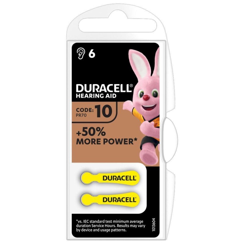 6 BATTERIE ACUSTICHE DURACELL FORMATO 10
