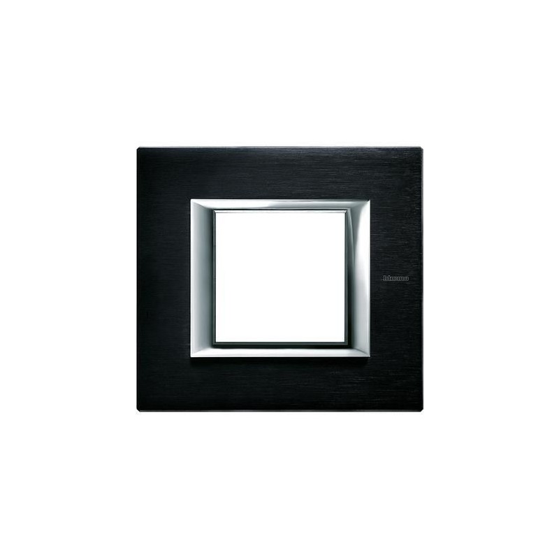 Axolute Placca 2 Moduli Antracite Spazzolata BTICINO HA4802XS