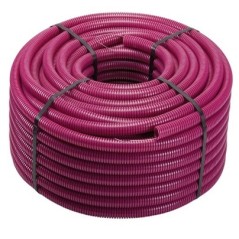 TUBO CORRUGATO LILLA CON TIRAFILO DIAMETRO 25MM 50MT