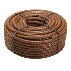 TUBO CORRUGATO MARRONE CON TIRAFILO DIAMETRO 25MM 50MT
