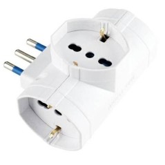 ADATTATORE TRIPLO SPINA 16A E 3 PRESE UNIVERSALI ECOVA 30198