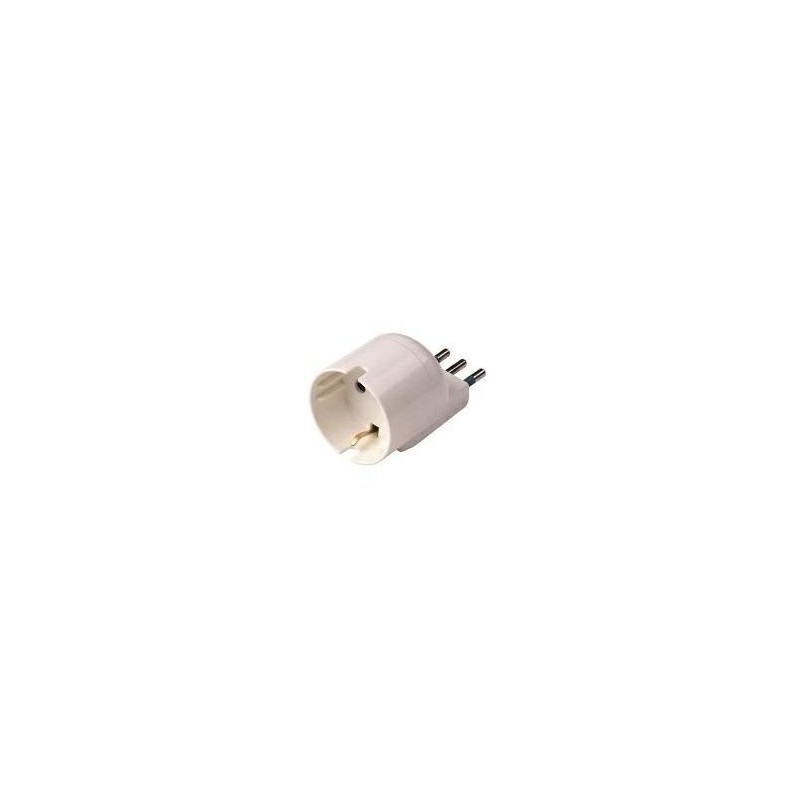 Adattatore Schuko Salvaspazio Spina S11 10A 2P+T Bianco ECOVA 30053
