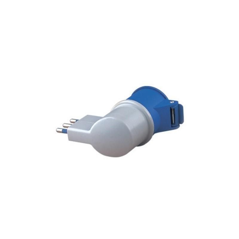 Adattatore industriale con Spina 16A italiana e presa CEE 2P+T ECOVA 20552
