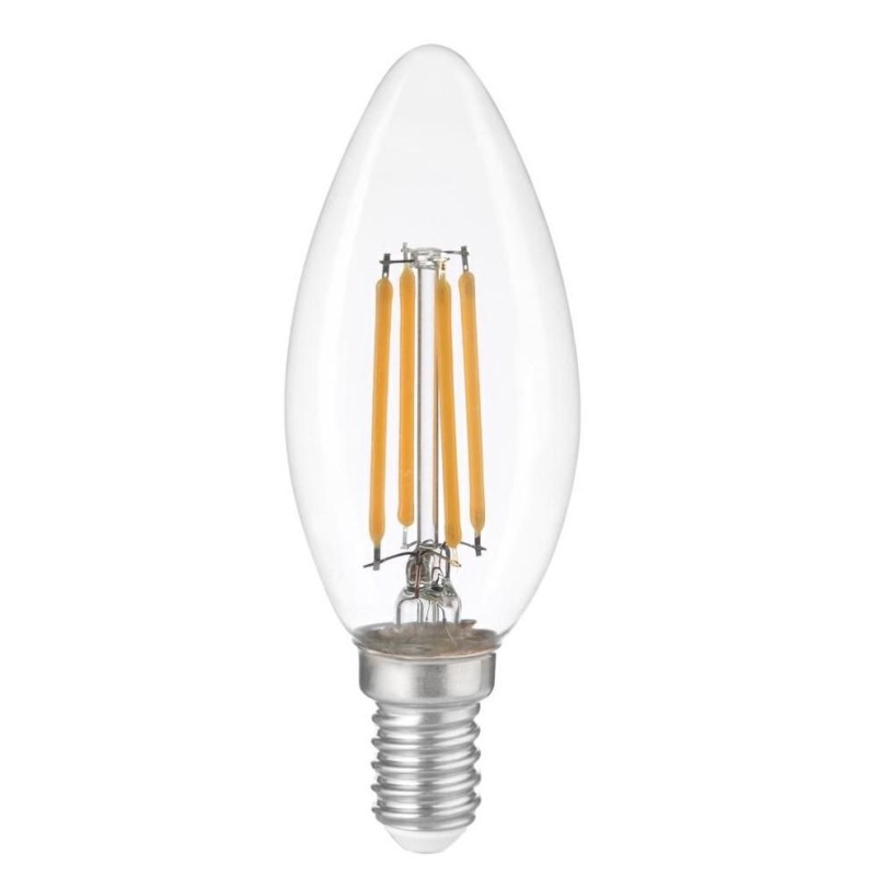 Lampadina LED Oliva 6W E14 Trasparente 3000K IPERLUX IP6F14CW Lampadina LED Oliva 6W E14 Trasparente 3000K IPERLUX IP6F14CW