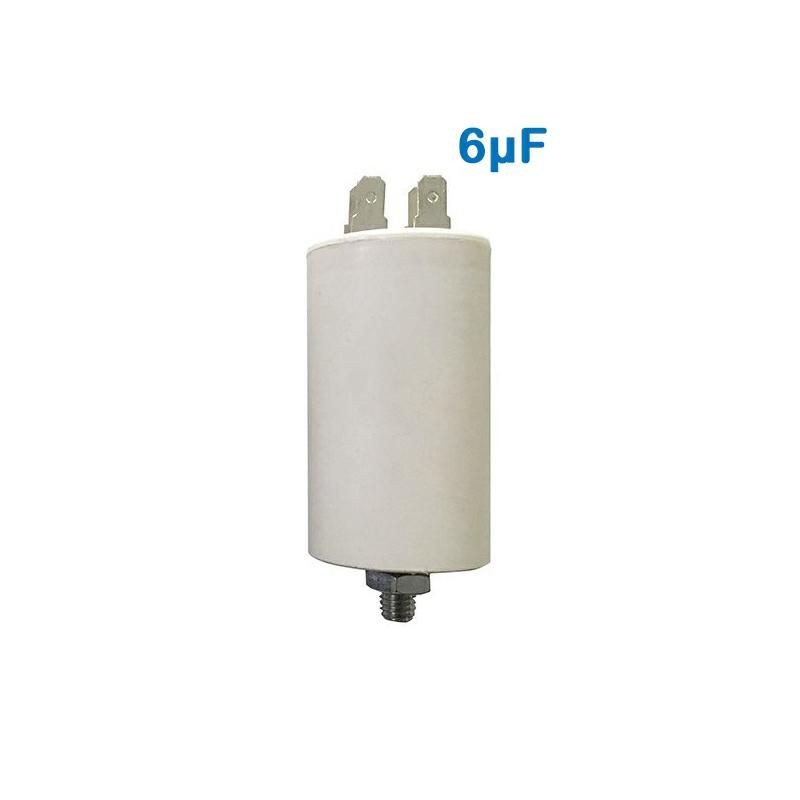 CONDENSATORE DI SPUNTO 450V 6UF TERMINALE FASTON CONDENSATORE DI SPUNTO 450V 6UF TERMINALE FASTON