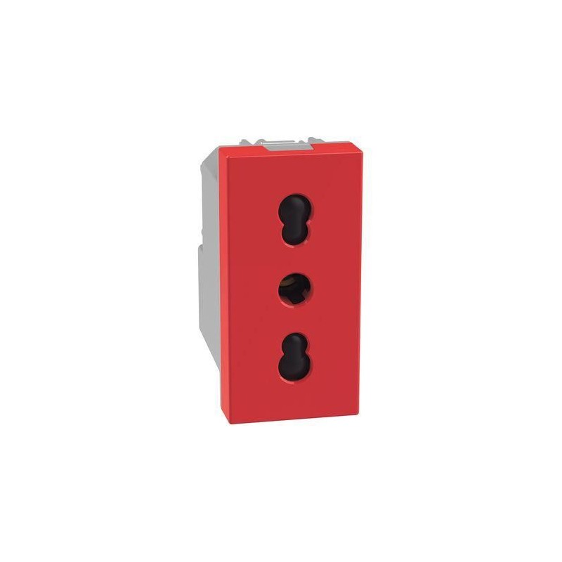Presa di corrente bipasso 16A 2P+T P17/11 rossa MatixGO BTICINO J4180R