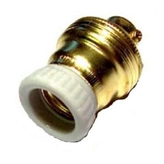 PORTALAMPADA E14 COLORE OTTONE CON ANELLO PORCELLANA