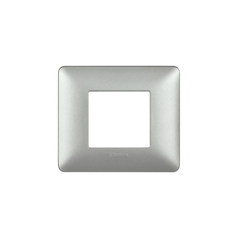 Placca Matix 2 Moduli Silver BTICINO AM4802MSL Placca Matix 2 Moduli Silver BTICINO AM4802MSL