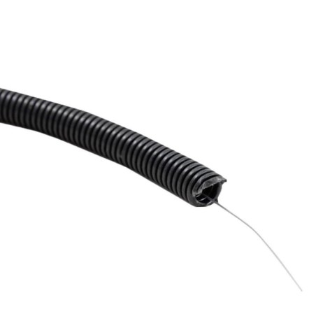 TUBO CORRUGATO NERO CON TIRAFILO DIAMETRO 16MM 100MT