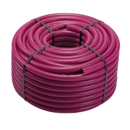 TUBO CORRUGATO LILLA CON TIRAFILO DIAMETRO 25MM 50MT