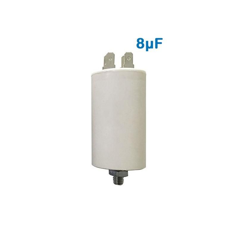 CONDENSATORE DI SPUNTO 450V 8UF TERMINALE FASTON CONDENSATORE DI SPUNTO 450V 8UF TERMINALE FASTON