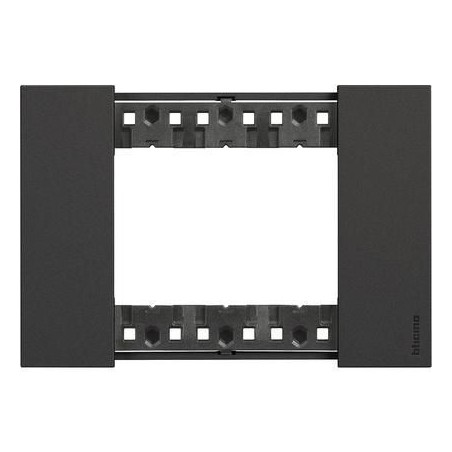 Placca Living Now 3 moduli colore nera BTICINO KA4803KG
