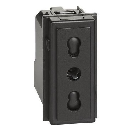 Presa Bipasso Living Now 2P+T 10/16A Nero BTICINO KG4180