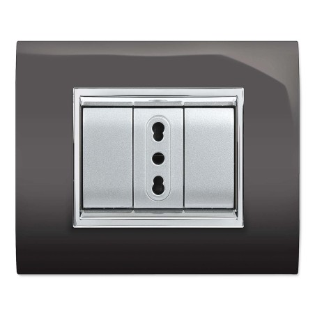 Placca New Prestige 3 Moduli Grigio Scuro ELETTROCANALI ECL3083GS