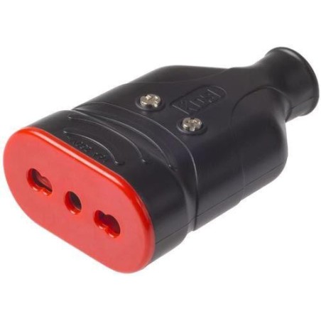 Presa Mobile Nera Antischiacciamento bipasso 10/16A 2P+T ROSI RS78206