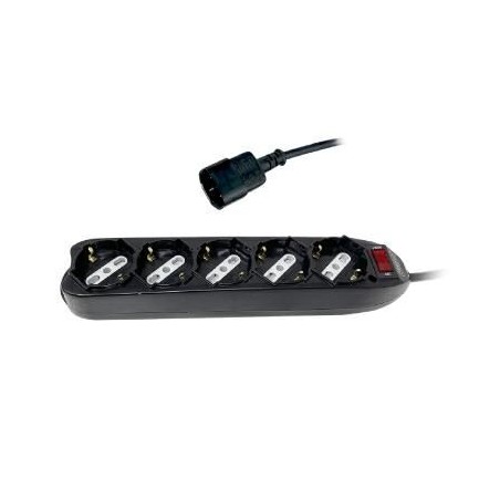 Multipresa 5 posti 10-16A Schuko con spina IEC nera KONELCO GBC 22055511/IEC