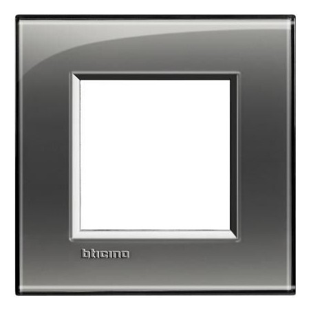 LivingLight placca 2 moduli quadra Fumo Di Londra BTICINO LNA4802KF