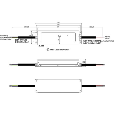 Alimentatore Switching 200W 24V 8,3A IP67 MEAN WELL XLG-200-24-A