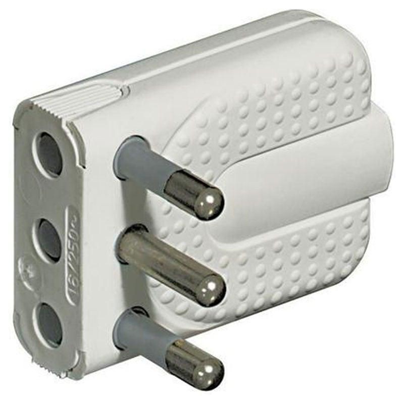 Spina salvaspazio bianca spinotti orientabili 16A BTICINO S2466TAE Spina salvaspazio bianca spinotti orientabili 16A BTICINO S2466TAE