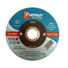 Disco taglio mola inox/ferro per flessibile Ø 115x1,6x22mm FUMASI 562120