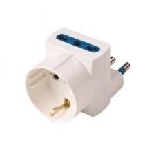 Adattatore Triplo salvaspazio Spina S17 16A 2P+T 2 Prese Bipasso + 1 Presa Schuko ECOVA 30054