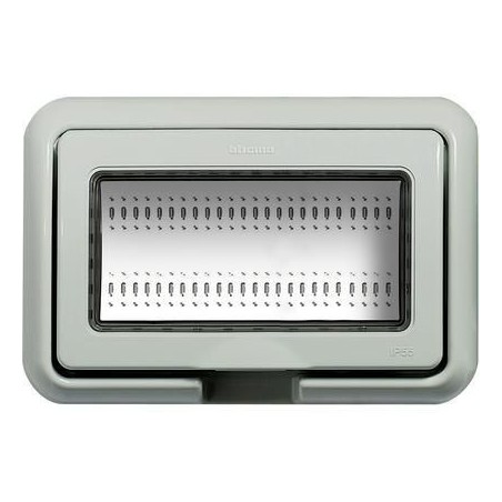 Placca Idrobox IP55 4 posti per LivingLight o Luna grigio BTICINO 24604