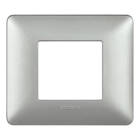 Placca Matix 2 Moduli Silver BTICINO AM4802MSL