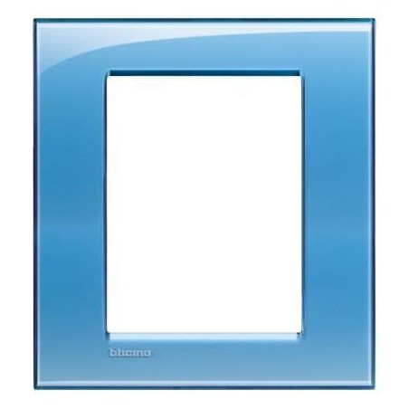 Placca Bticino LivingLight Quadra 3+3 Moduli Azzurro Deep LNA4826AD