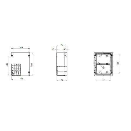 Cassetta esterna a parete liscia IP55 150x110x70 GEWISS GW44236