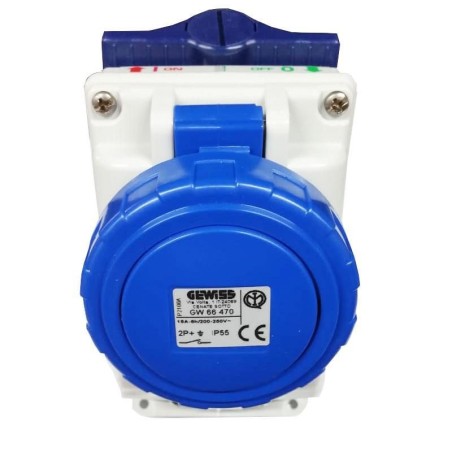 Presa interbloccata verticale 2P+T 16A IP55 GEWISS GW66470