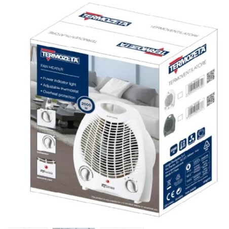 CALDOBAGNO 1000-2000W FAN HEATER BIANCO TERMOZETA TZR15WG