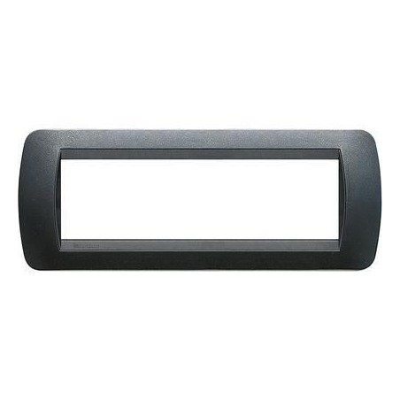 Living International placca 7 moduli Acciaio scuro BTICINO L4807PA